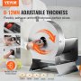 VEVOR Trancheuse Jambon Électrique 0-12 mm Épaisseur Réglable, Trancheur de Légumes Fruits Convertible en Manuelle, Machine à Trancher les Aliments Inox, Grand Port d'Alimentation pour Pomme de Terre