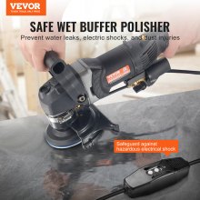 VEVOR Polisseuse Pierre Humide Béton Électrique 100mm 800W 6 Vitesses 7 Tampons