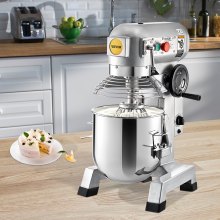 VEVOR Robot Patissier Multifonction 11 L Robot de Cuisine 450 W Robot Mélangeur Pétrisseur Acier Inoxydable Robuste 3 Vitesses Réglables Facile à Utiliser Garde de Sécurité pour Mélanger des Aliments