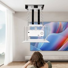 VEVOR Support Plafond Vidéoprojecteur Élévateur de Projecteur Motorisé Réglable