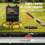 VEVOR Caméra Inspection Canalisation Localisateur 512 Hz Endoscope Drain 50 m écran 9'' Enregistreur Dvr étanche IP68 12 Led Réglables Carte Sd 16