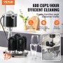 VEVOR Lave-verres Électrique avec Barre à 5 Brosses 600 Tasses/Heure Bar Café