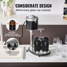 VEVOR Lave-verres Électrique avec Barre à 5 Brosses 600 Tasses/Heure Bar Café