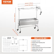 VEVOR Barbecue Rôtissoire Grill Rotatif Électrique 42W 61kg pour Cochon de Lait