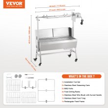 VEVOR Barbecue Rôtissoire Électrique Gril 42 W Charge 61 kg pour Porcelet Agneau