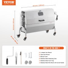 VEVOR Barbecue à Cochon de Lait Agneau Rôtissoire Électrique 52 W 90 kg Camping