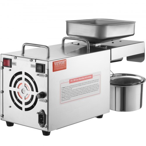 Presse à Huile Automatique Hynbdes En Inox 304 - Pour Olives, Cacahuètes, Sésame, Colza... 3-6 Kg/h - 5