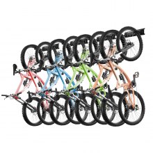 VEVOR Support de rangement pour 8 vélos 7 crochets à casques porte-vélos mural