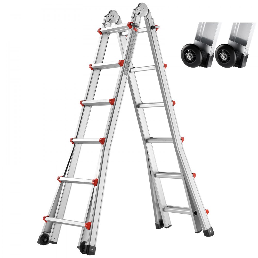 VEVOR Échelle télescopique à cadre en A en aluminium 6230 mm 149,7 kg extérieur