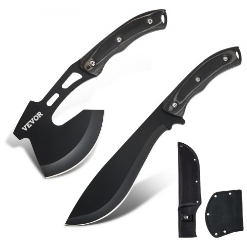 Ensemble de Couteau et Hache de Chasse avec Étui pour