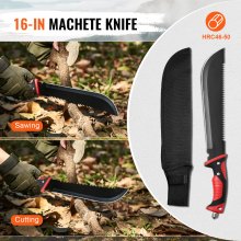 VEVOR Kit de Couteau Hachette et Machette de Chasse avec Étui Lampe de Poche