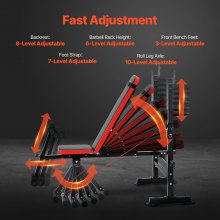 VEVOR Banc de Musculation Multifonctionnel Pliable Ajustable Incliné et Plat Gym