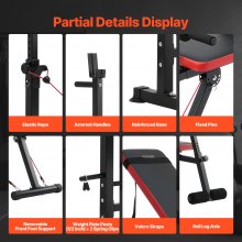 VEVOR Banc de Musculation Multifonctionnel Pliable Ajustable Incliné et Plat Gym