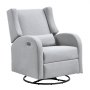 VEVOR Fauteuil Inclinable Électrique Angle Réglable entre 110° et 165°, Chaise de Relaxation Pivotante Capacité de Charge 113,4 kg, Surface en Polyester, pour Salon, Chambre à Coucher, Gris Clair