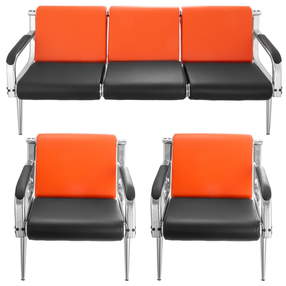 3-seat Waiting Room Chairs Set Bench Business Guest Airport Strong Packing