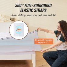 VEVOR Surmatelas Mousse Mémoire de Forme Rembourrage en Fibre Épaisseur 76,2 mm