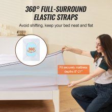 VEVOR Surmatelas Mousse Mémoire de Forme Rembourrage en Fibre Épaisseur 101,6 mm