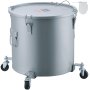 VEVOR Collecte Huile et Graisse Usagées sur Roulettes, 60,5 L, Fut de Récupération d'Huile pour Friteuse en Acier au Carbone, Récipient d'Huile avec Couvercle, Pinces de Verrouillage, Sac Filtrant