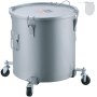 VEVOR Collecte Huile et Graisse Usagées sur Roulettes, 30 L, Fut de Récupération d'Huile pour Friteuse en Acier au Carbone, Récipient d'Huile avec Couvercle, Pinces de Verrouillage, Sac Filtrant, Gris