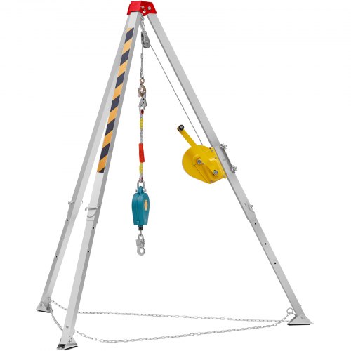 Kit Trépied VEVOR Pour Espaces Confinés - Capacité 816 Kg, Câble 30m, Harnais Inclus - Pour Sauvetage & Travaux En Hauteur