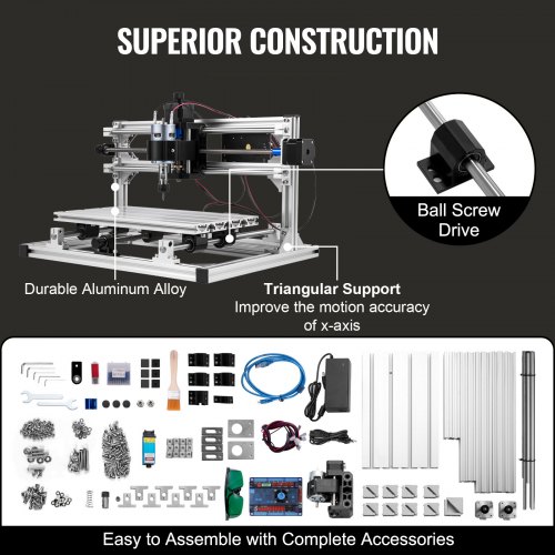 VEVOR CNC 3018 Pro – Machine De Gravure Laser 15 W Pour Bois, Cuir, Métal