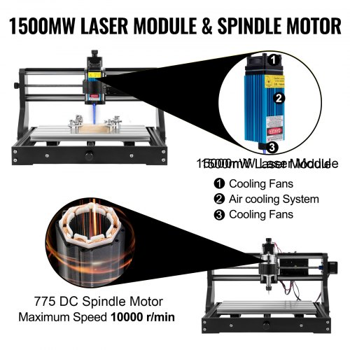 Moteur Sans Balais 24V Pour CNC 3018 Pro - 10000 Tr/min, Alliage Aluminium - Améliore Ta Gravure ! - 2