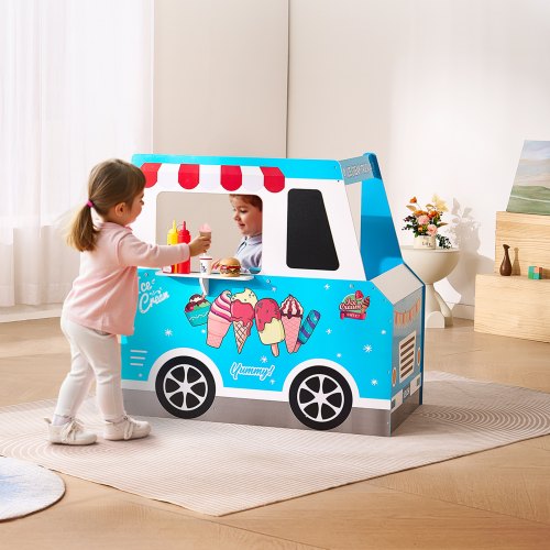 Chariot à Glaces pour Enfants, 27 Accessoires, Magasin de Jeux avec Chariot de Rangement et Chariot à Glaces pour Enfants, 27 Accessoires, Magasin de Jeux avec Chariot de Rangement et