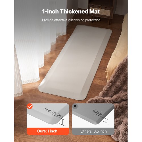 Tapis De Sécurité Antidérapant Pour Lit - 73x24 Pouces - Gris - Prévention Des Chutes