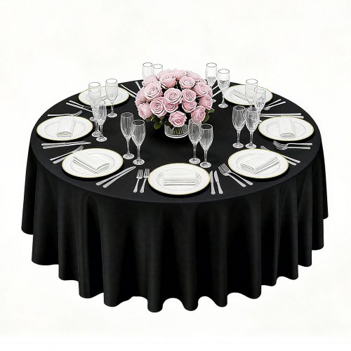 Set De Table Noir 6 Pièces Avec Fil Doré - Textilène Lavable, 30x45 Cm - Pour Mariage, Fête, Décoration De Table