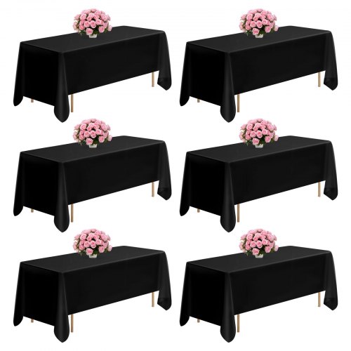 Lot de 10 Nappe Noir Rectangulaire, 137 x 274 cm,Nappe Noire Lot de 10 Nappe Noir Rectangulaire, 137 x 274 cm,Nappe Noire
