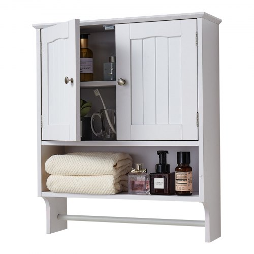 Armoire murale avec porte, armoire de salle de bain, armoire de cuisine à 2 niveaux, armoire à pharmacie murale blanche 37,2 x 24,5 x 76,8 cm | Leroy Merlin