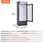 VEVOR Réfrigerateur à Boissons Commercial 195 L Frigo Vitrine Température 0-10 ℃Armoire à Boisson Réfrigérée avec 3 Étagères Réglables et Caisson Lumineux Personnalisable pour Magasin Supermarché Bar