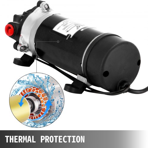 Pompe à Membrane 12V 100W 8L/min 160Psi – Pompe Eau Auto-Amorçante Haute Pression Pour RV, Bateau, Camping-Car, Pulvérisateur