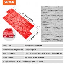 VEVOR Tapis de tampons en béton moule de texture en polyuréthane 740 x 330 mm