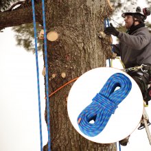 VEVOR Corde d'Escalade Dynamique 10,2 mm 40 m Corde de Sécurité Extérieure Bleu