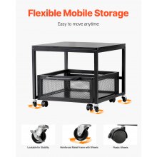 VEVOR Support de mini-réfrigérateur avec chariot de rangement mobile 90 kg noir