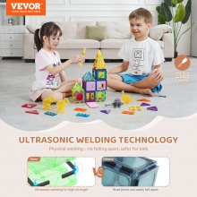 VEVOR Blocs de construction magnétiques pour enfants avec 4 dinosaures 56 PCS