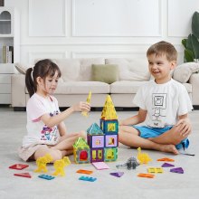 VEVOR Blocs de construction magnétiques pour enfants avec 4 dinosaures 56 PCS