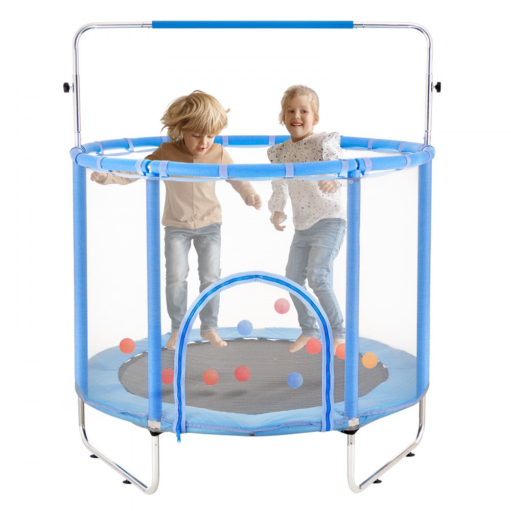 VEVOR Mini trampoline fitness rebounder pour enfants avec filet 1470 mm bleu