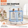 VEVOR Mini trampoline fitness rebounder pour enfants avec filet 1470 mm bleu