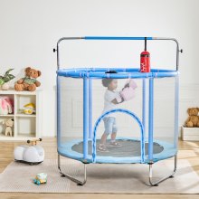 VEVOR Mini trampoline fitness rebounder pour enfants avec filet 1470 mm bleu