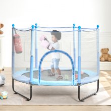 VEVOR Mini trampoline fitness rebounder pour enfants avec filet 1545 mm bleu