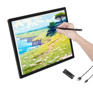 JSKLAMP Tablette Lumineuse A3 Rechargeable - Light Pad LED Pour Peinture Diamant, Dessin Et Croquis Avec Support Intégré