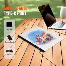 VEVOR Tablette lumineuse dessin portable ultra-mince LED B4 avec câble USB noir