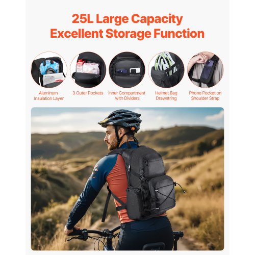 Sac à Dos Hydratation 3L Urban Braver - Capacité 7L - Noir - Neuf Pour Randonnée/vélo