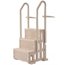 VEVOR Escalier de Piscine de 91,4-122 cm 3 Marches avec 2 Rampes 181,4 kg Taupe