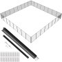 VEVOR Clôture de Piscine, Barrière de Piscine Creusée 1,21x29,26 m Clôture Amovible de Sécurité Pliable Tige en Aluminium Tissu Maille PVC Teslin 340 g/m² pour Protection Enfants Animaux Domestiques