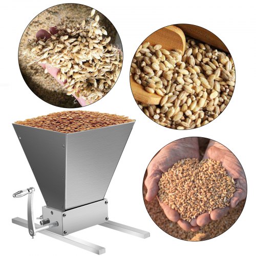 Moulin à Malt 4L, 2 Rouleaux En Acier, Capacité 8lbs/min, Pour Brassage Maison - Neuf