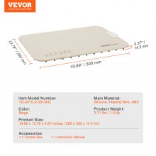 VEVOR Chauffe Plat Électrique Plateau Chauffant Enroulable Température Réglable