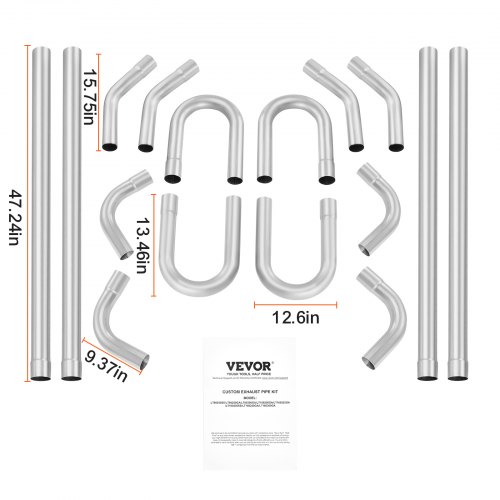 Kit de Tuyau d'Échappement Universel 8 Pièces, Ensemble d'Échappement en Acier Galvanisé, avec Joint à Ajustage Glissant, pour Système d' Échappement, Garage, Atelier, Réparation Automobile | FR Kit de Tuyau d'Échappement Universel 8 Pièces, Ensemble d'Échappement en Acier Galvanisé, avec Joint à Ajustage Glissant, pour Système d' Échappement, Garage, Atelier, Réparation Automobile | FR